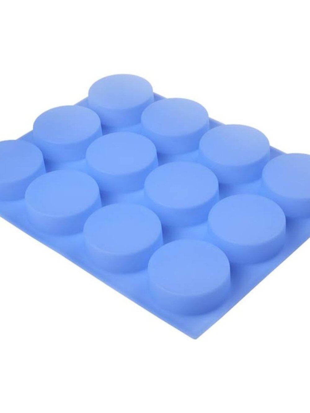 Round Silicone Soap Mold, 12 Cavity 4oz Soap Making Mold, 3 Inch Large Round, Fl